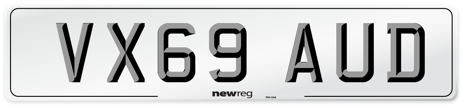 VX69 AUD Number Plate from New Reg
